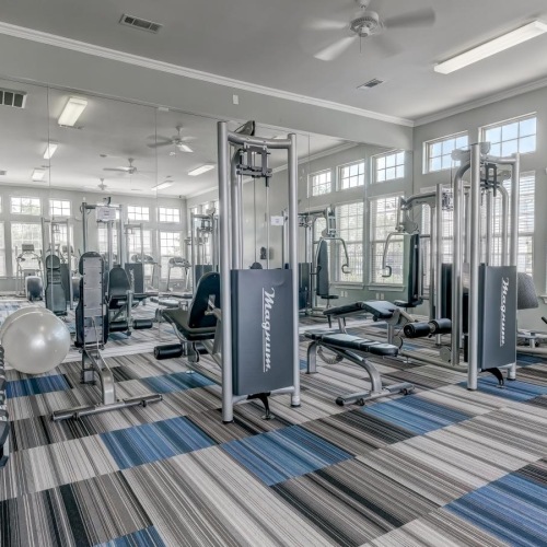 a room with exercise equipment